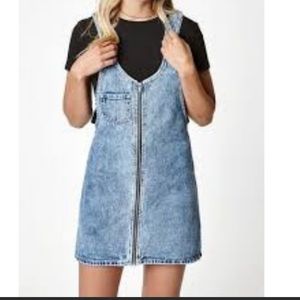 Pacsun Denim Mini Dress Overalls